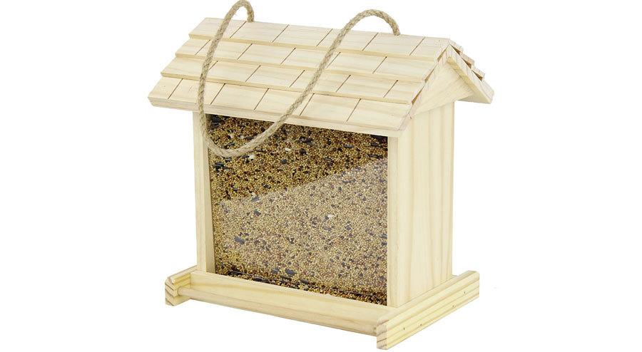 Gardirect Wooden Bird Seed Feeder, Log Cabin Bird Feeder Gardirect Wooden Bird Seed Feeder, Log Cabin Bird Feeder